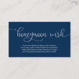 Modernes Handschrift-Design der Marine, Honeymoon  Begleitkarte