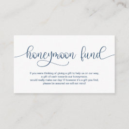 Modernes Handschrift-Design der Marine, Honeymoon  Begleitkarte