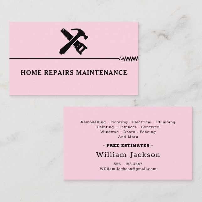 Modernes Handwerker-Bau-Logo Visitenkarte (Vorne/Hinten)