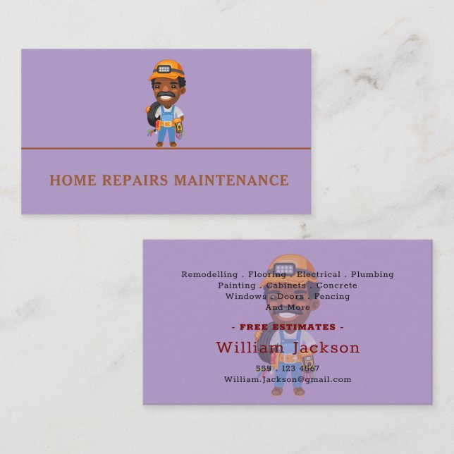 Modernes Handwerker-Bau-Logo Visitenkarte (Vorne/Hinten)