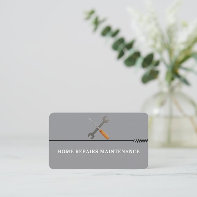 Modernes Handwerker-Bau-Logo Visitenkarte (Stehend Vorderseite)