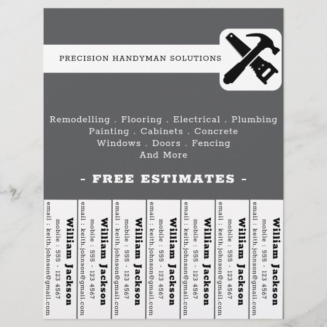 Modernes Handwerker-Bauunternehmen mit individuell Flyer (Vorne)