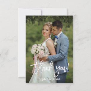 Modernes handwriting Wedding Foto Vielen Dank, das Dankeskarte