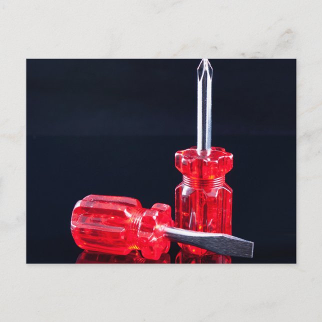 Modernes Handyman Schraubendreher-Tool drucken Postkarte (Vorderseite)