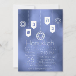 Modernes Hanukkah Dreidels Party Einladung