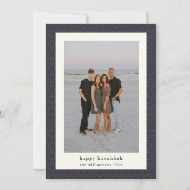 Modernes Hanukkah Star Elegantes Navy Blue Foto Feiertagskarte