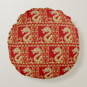 Modernes Happy Chinese New Year Modernes Asian Mus Rundes Kissen