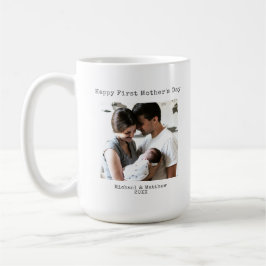 Modernes Happy First Mothers Day Schreibmaschine F Kaffeetasse