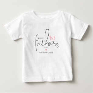 Modernes Happy First Vathers Day Baby T-shirt