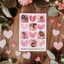 Modernes Happy Galentine Pink Hearts & Foto