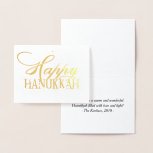 Modernes Happy Hanukkah Elegantes Gold Extravagant Folienkarte