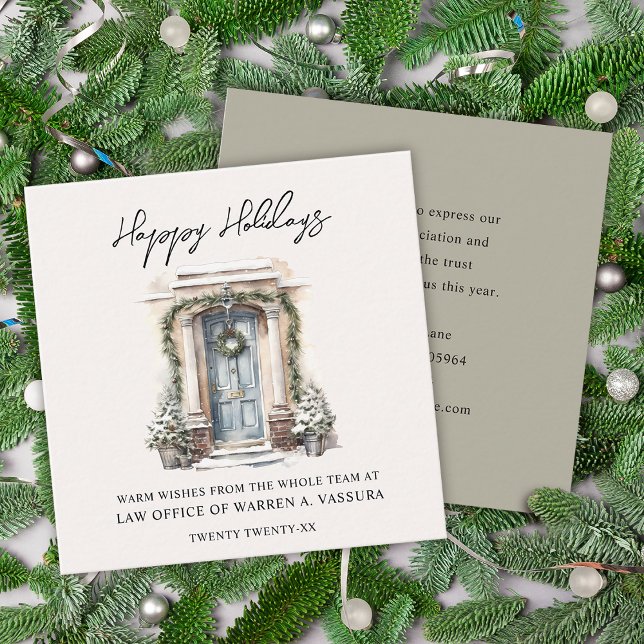Modernes Happy Holidays Business Quadratische Visitenkarte (Modern Happy Holidays Business Square Business Card)