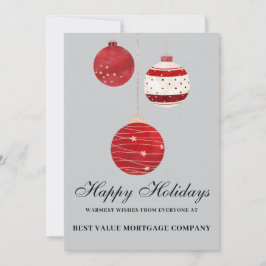 Modernes Happy Holidays Flat Watercolor Business Feiertagskarte