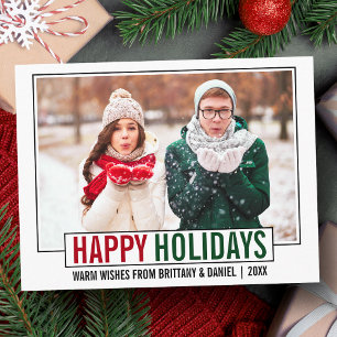 Modernes Happy Holidays Foto Postkarte