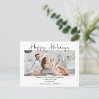 Modernes Happy Holidays Foto Weihnachten Postkarte