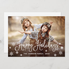 Modernes Happy Holidays FOTO Weihnachtsgrüße Feiertagskarte