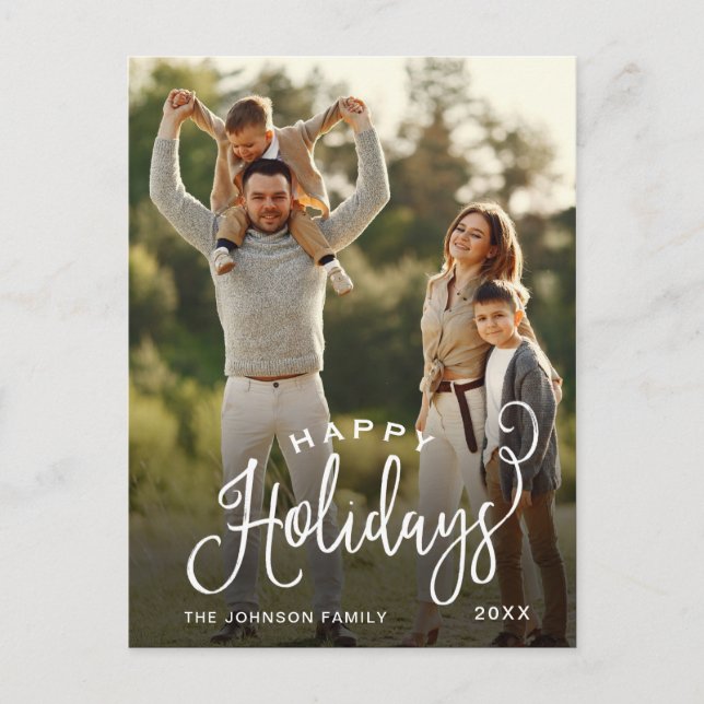 Modernes Happy Holidays FOTO Weihnachtsgrüße Postkarte (Vorderseite)