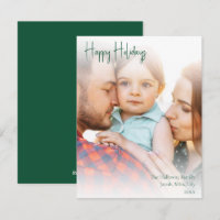 Modernes Happy Holidays Green Script Vertikales Fo