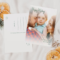 Modernes Happy Holidays Green Script Vertikales Fo