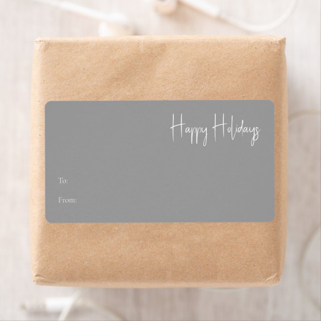 Modernes Happy Holidays Silver Rectangle - Geschen (Insitu)