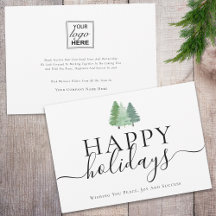 Modernes Happy Holidays Wald Geschäft Logo
