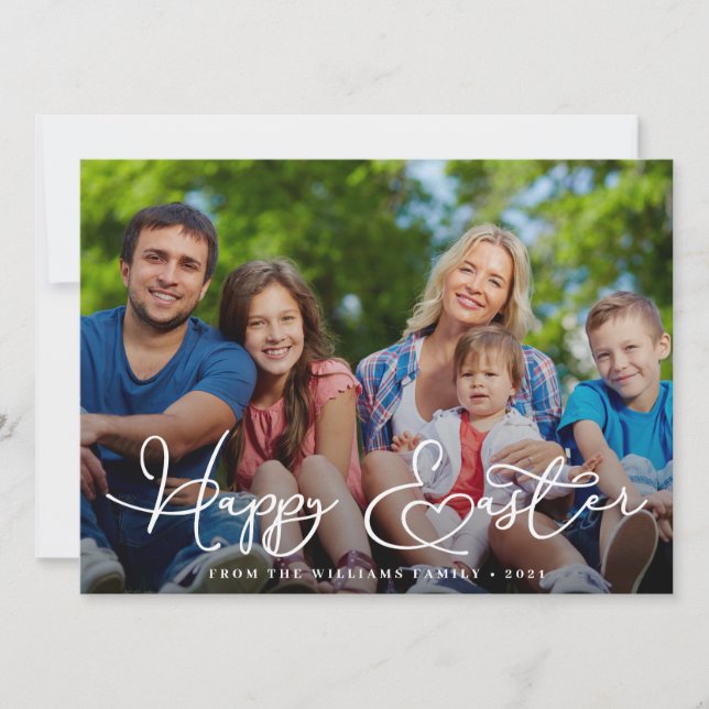 Modernes Happy Oster Foto Feiertagskarte (Vorderseite)