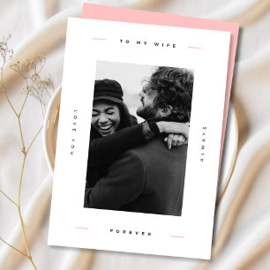 Modernes Happy Valentins Ehefrau Foto Feiertagskarte