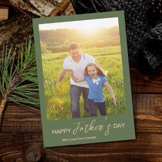 Modernes Happy Vatertag Foto Script Karte