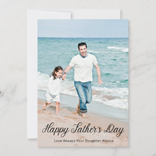 Modernes Happy Vatertag Script-Foto Karte