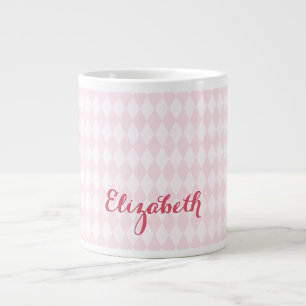 Modernes Harlequin Elegantes Chic Trendy Pink Groß Jumbo-Tasse