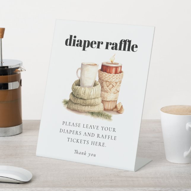 Modernes, hässliches Sweater Baby Dusche Windeln W Sockelschild (In SItu)