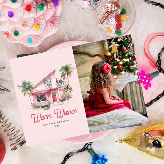 Modernes Haus des Mitteljahrhunderts - Rosa Weihna Einladung (Von Creator hochgeladen)