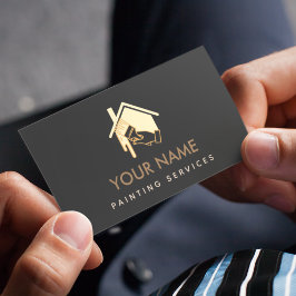 Modernes Haus Pinselstrich neutrale Creme & Black Visitenkarte