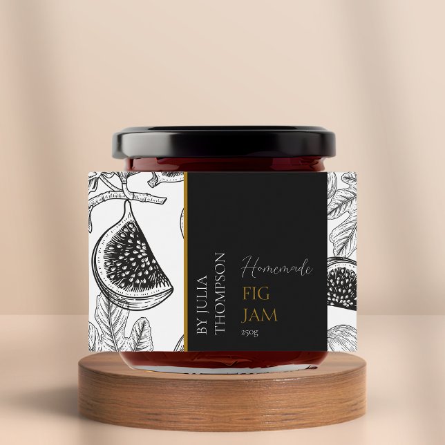 Modernes, hausgemachte Fig-Jam-Label Lebensmitteletikett (Von Creator hochgeladen)