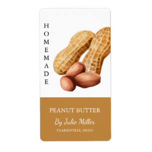Modernes, hausgemachtes Erdnussbutterlabel
