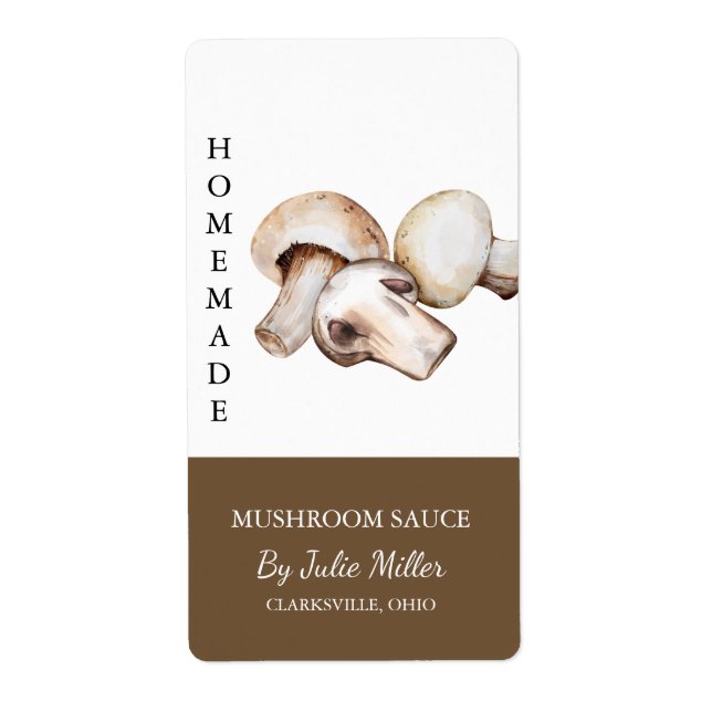 Modernes, hausgemachtes Mushroom Sauce-Label (Vorne)