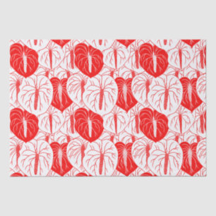 Modernes hawaiianisches Anthurium-Druckmuster Seidenpapier