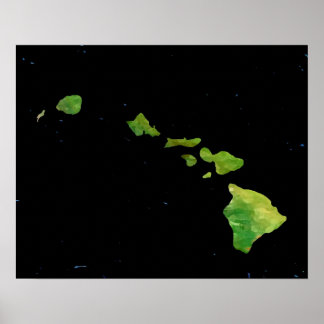 Modernes Hawaiianisches Inselkettenposter Poster