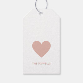 Modernes Heart Blush Pink Polka Dose Chic Custom Geschenkanhänger