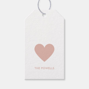 Modernes Heart Blush Pink Polka Dose Chic Custom Geschenkanhänger