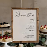 Modernes Heart Wedding Desserts Menu Unterschrift Poster<br><div class="desc">Das individuell gestaltete Hochzeitsdessert-Menü mit einem Plakat mit eleganter Herzkalligraphie und modernem Schwarz-Weiß-Design.</div>