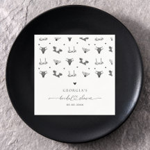 Modernes Heftskript & Black Lingerie Brautparty