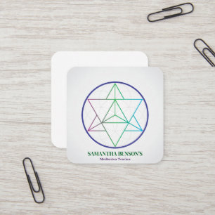 Modernes Heilig-Geometrie-Symbol Merkabah Quadratische Visitenkarte