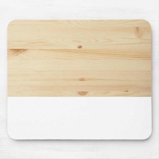 Modernes hellbraunes, rustikales Holz Mousepad (Vorne)