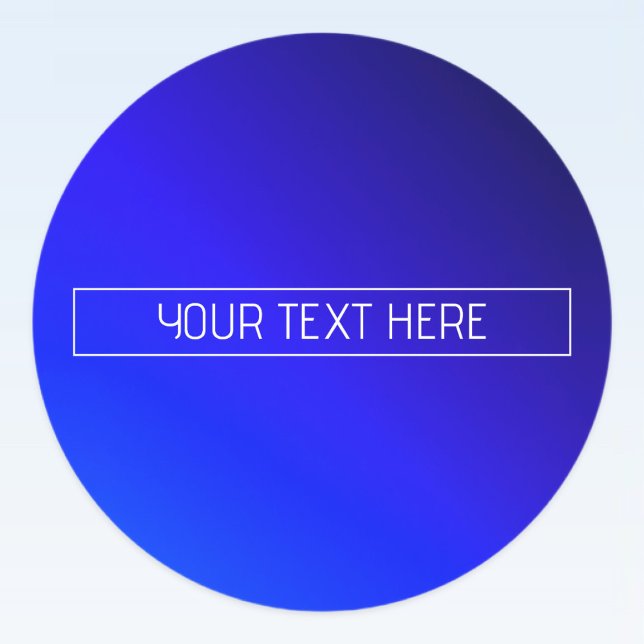 Modernes, helles Blau und Lila Gradient Ombre Runder Aufkleber (Von Creator hochgeladen)