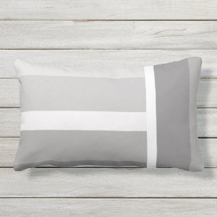 Modernes helles dunkelgraues weißes Streifenmuste Kissen Für Draußen