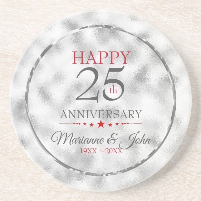 Modernes, helles, graues Glas Sandstein Untersetzer (Vorne)