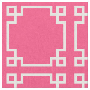 Modernes, helles Rosa und weißes griechisches Schl Stoff