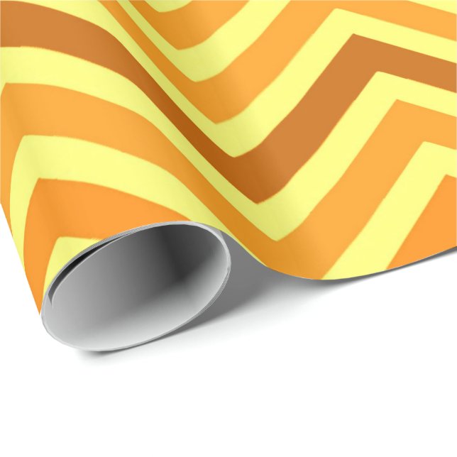 Modernes, helles, trendiges, goldgelbes Zickzack Geschenkpapier (Rolleneckpunkt)