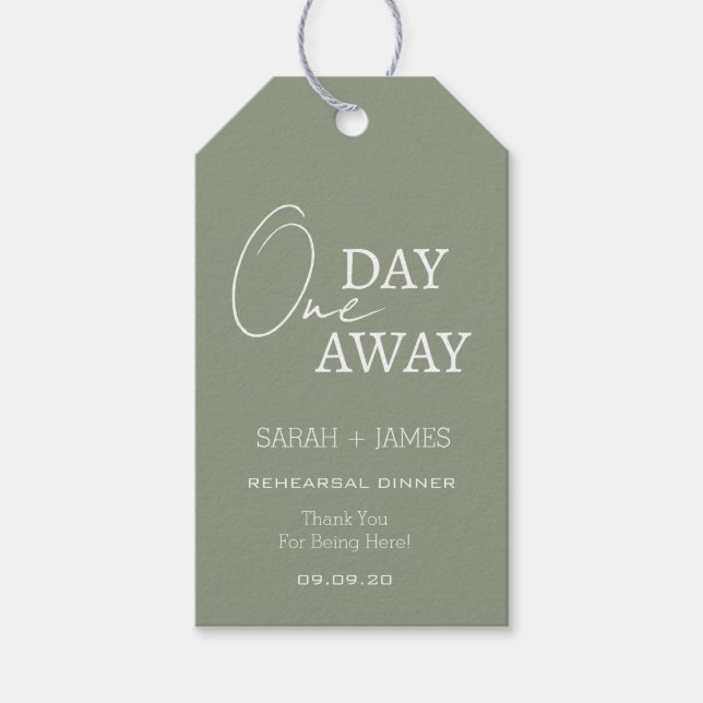 Modernes, hellgrünes Abendessen in der Probe Geschenkanhänger (Vorderseite)